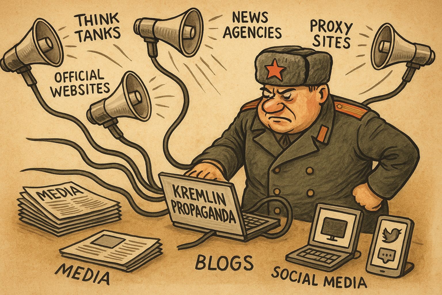Where Kremlin propaganda content comes from and how it is reproduced