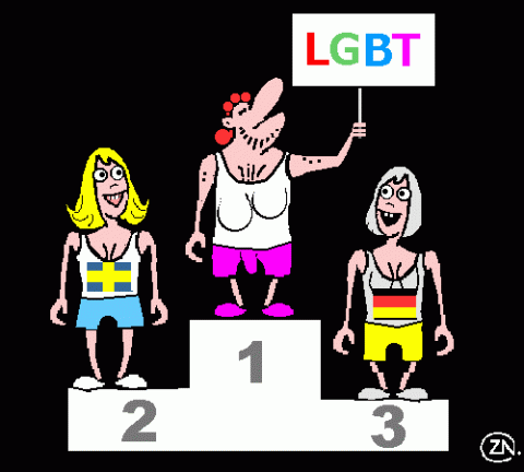 LGBT sport cartoon