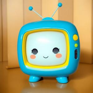 blue and yellow TV