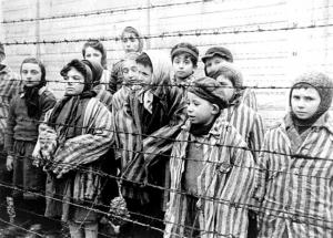 Children in the German concentration camp Auschwitz-Birkenau