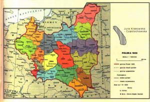 Mapa Polski z 1938 roku