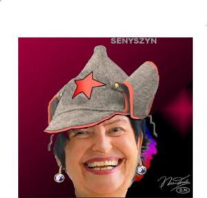 senyszyn z sowiecką, czerwoną gwiazdą na czapce