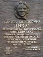 Tablica - Danuta Siedzikówna ps. „Inka"