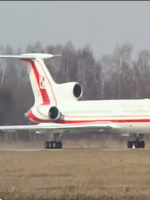 Tu-154M ląduje na Siewiernym 07 kwietnia 2010 r 