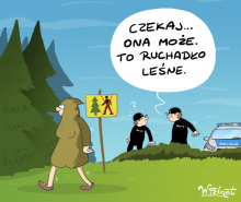 ruchadło, leśne, las, zakaz, policja, satyra, humor, rysunek satyryczny, galeriawidgeta, widget